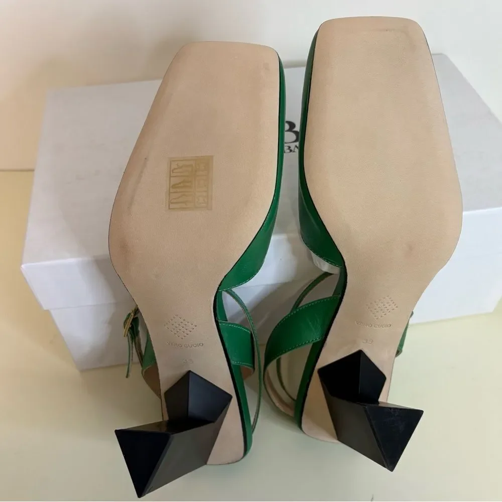 NIB Tianna Barnes HOPE ANKLE STRAP HIGH HEELS IN GREEN SZ 39